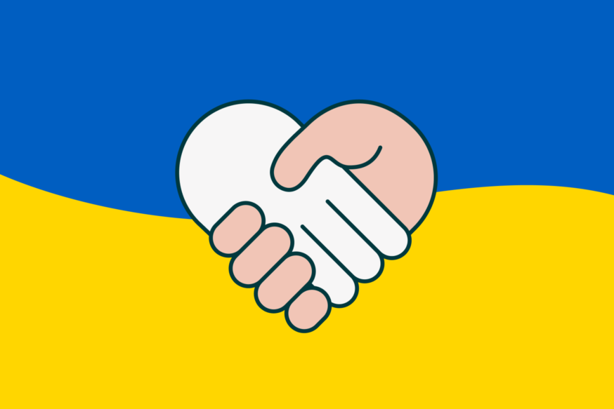ukrainsk flagg med hjerte